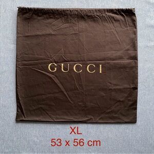 XL - GUCCI | NEW Luxury Cotton Lined Drawstring Dark Brown Dust Bag
